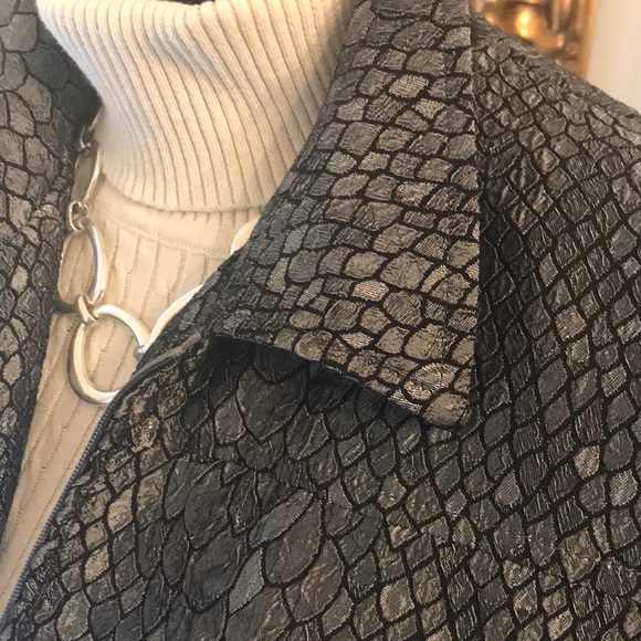 Alfred Dunner Metallic Reptile Jacket - Picture 2 of 7